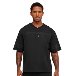 T-shirt de sport ample en jersey délavé pour homme, respirant, coupe décontractée, idéal pour l'entraînement et la gym, noir - Product Image 1