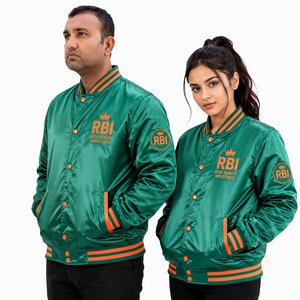 Patchs brodés personnalisés, broderie vintage 3D, veste varsity en satin, haute qualité, 100% polyester, séchage rapide, personnalisable pour homme - Product Image 5