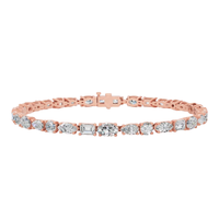 Bracelet tennis en or 10 carats avec diamants de laboratoire à taille mixte |   Bracelet en diamant de luxe certifié IGI |   Cadeau de bijoux élégant pour femmes