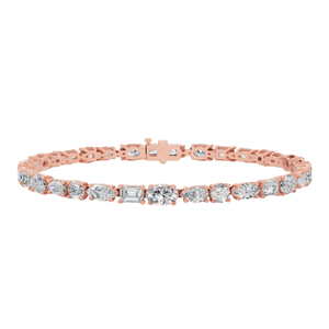 High Quality Mixed Cut Lab Grown Diamond Tennis Bracelet 10K Gold Womens IGI Certified Luxury Jewelry Gift <b>Wife</b> Mahant Gems - Product Image 1