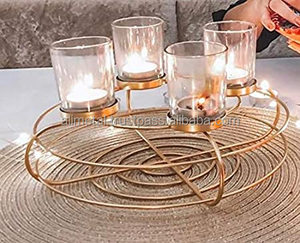 Bougeoir candélabre en aluminium non terni personnalisable innovant pour décor à la maison Table cheminée Spa cadeau - Product Image 2