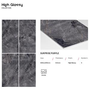 Azulejo de porcelana esmaltada de alto brillo de 600x1200 mm, azulejo de pared con aspecto de mármol para sala de estar, azulejos de aspecto moderno para el hogar, hotel y comercios. - Product Image 3