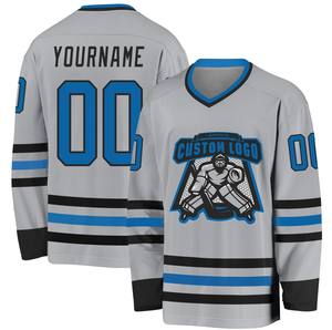 Camiseta de Hockey sobre Hielo 100% Poliéster, Nombre del Equipo Personalizado, Impresión por Transferencia de Calor/Impresión Digital, Transpirable, Cuello en V, Tirantes en T, Mangas Largas, Unisex - Product Image 4