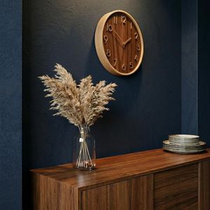 Large Wooden Wall <b>Clock</b> <b>Silent</b> Non Ticking Japandi Nordic Minimalist Rustic Modern Decor for Living Room Bedroom Office - Product Image 3