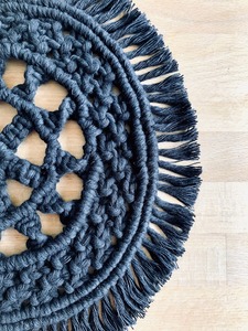 Decorative Blue Macrame <b>Placemats</b> Perfect <b>for</b> Guest Hosting Dining Setup and Everyday <b>Table</b> Protection Handcrafted From India - Product Image 6