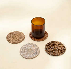 Sous-verres en rotin BOHO de qualité supérieure, tissés à la main, écologiques, best-sellers - Product Image 1