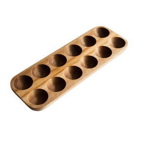 Kitchenware Tools <b>Egg</b> Tray Holder Light Home Hotel And Restaurant Brown Wooden <b>Egg</b> <b>Storage</b> Serving Tray - Product Image 1