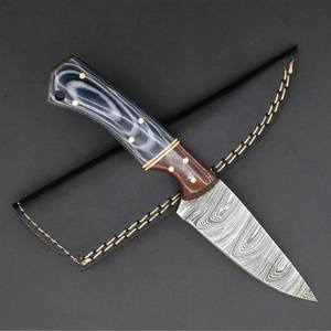 Cuchillo de Caza de Acero de Damasco con Punta Caída, Mango de Resina, para Camping y Bushcraft, OEM/ODM, Garantía de 3 Años, Venta al por Mayor - Product Image 1