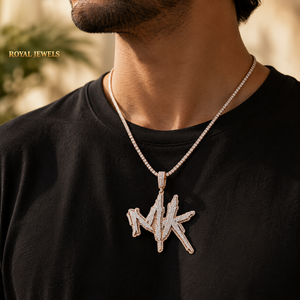 Collar con Colgante de Letra de Diamante Cultivado en Laboratorio de Lujo, Chapado en Oro, Plata de Ley, Unisex, para Hip Hop y Streetwear, Muy Solicitado - Product Image 2