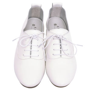 Chaussures plates Oxford en cuir d'agneau durable Ann'S, blanches, confortables, élégantes, à lacets, soutien de la voûte plantaire, doublure rembourrée du talon, semelle intermédiaire en peau de porc - Product Image 5