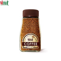 Café Instantané Vietnamien de Haute Qualité Lyophilisé Amère VINUT en Vrac 100g Certifié Halal Bouteille Grade 3 100% 24 Mois