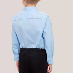 Ensembles de chemises blanches en coton de haute qualité pour uniformes scolaires, modèles gratuits, pour garçons du primaire et du collège - Product Image 6