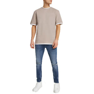 Camisetas de Manga Corta para Hombre de Alta Calidad, 100% Algodón, Tejido de Punto, Color Sólido, Impresión de Logotipo Personalizado, Formal, Altamente Recomendado - Product Image 4