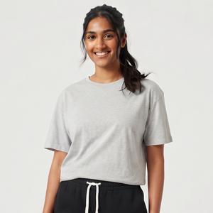 Mini-short décontracté taille haute extensible en coton éponge avec cordon de serrage et poches - Product Image 6