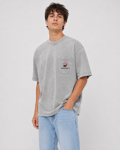 Premium Custom Acid Wash Vintage Oversized <b>Pocket</b> <b>T</b>-<b>Shirt</b> Heavyweight 100% Cotton Relaxed Fit Garment Dyed Quick-Dry Casual - Product Image 3
