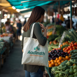 Durable Cotton Bags Reusable Eco-Friendly Simple Design Drawstring Closure 5-10kg Capacity Carrying Shopping <b>Storage</b> Travel - Product Image 5