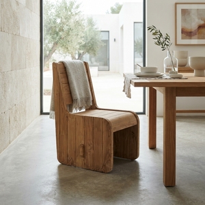Premium wooden santorini <b>dining</b> <b>chair</b> minimalist solid teak wood kitchen <b>dining</b> room seating side <b>chair</b> natural timber frame - Product Image 5