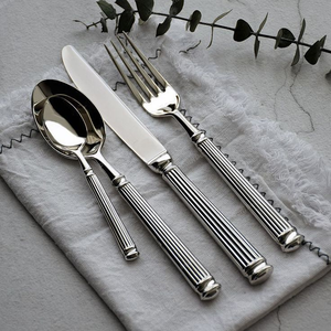 Cuillère en acier inoxydable, couverts épais pour restaurant, hôtel, couteau à steak, fourchette, cuillère de mariage - Product Image 3