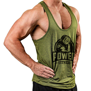 Camisetas sin mangas de algodón/bambú para hombre, talla grande, con logotipo personalizado al por mayor, de punto, de secado rápido, transpirables, estilo urbano, para gimnasio - Product Image 1