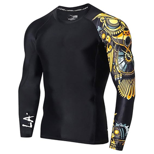 Custom Men Long Sleeve Rash Guard <b>Compression</b> <b>Shirt</b> Graphic Print UV Protection Quick Dry Bulk Supplier - Product Image 1