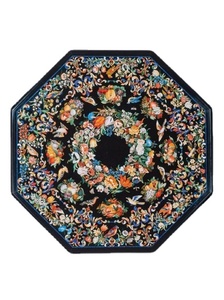 Table basse en marbre avec incrustations en pierre dure, meubles en incrustations de pierre faits à la main - Product Image 6