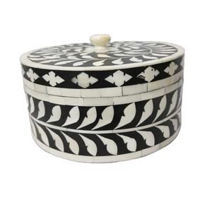 Boîte à incrustation en bois et os de conception et de taille personnalisées en bois naturel 100% avec boîte à bijoux en bois de couleur polonaise et naturelle en Inde - Product Image 1