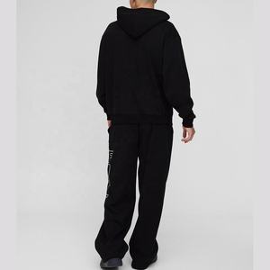 Ensemble de survêtement décontracté unisexe personnalisé OEM de haute qualité, 2 pièces, sweat à capuche et pantalon de jogging, coupe ample, grande taille, couleur unie - Product Image 3