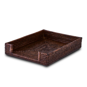 Handweave rattan letter tray wholesale cost natural <b>file</b> holder baskets stationery holders - Product Image 1