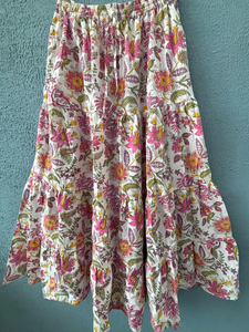 Elegant floral tiered <b>skirt</b> Crafted in soft breathable fabric elasticated waistband comfortable flexible fit - Product Image 2