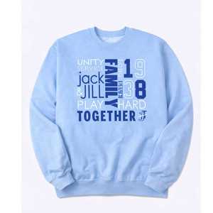 แจ็คแอนด์จิลเสื้อสเวตเตอร์คอกลมสีฟ้าอ่อนยูนิตี้แฟมิลี่ 1938 เสื้อสเวตเตอร์กราฟิกสำหรับผู้ชายและผู้หญิงชุดลำลองแขนยาว - Product Image 2