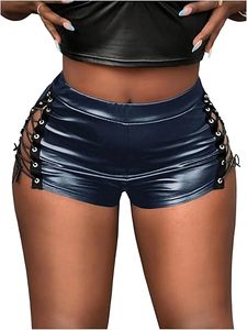 Shorts de Ciclismo de Piel Sintética para Mujer, con Logotipo Personalizado, Elásticos, de PU, Venta al Por Mayor Directa de Fábrica - Product Image 5