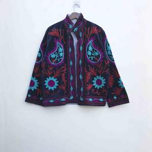 Suzani เสื้อแจ็กเก็ตแขนยาวปักลายดอกไม้, ชุดเดรสผ้าฝ้าย - Product Image 3