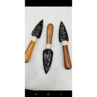 Daga con Punta de Flecha de Cuarzo Hecha a Mano con Mango de Madera, Arte Feng Shui, Figura Decorativa Coleccionable, Regalo Empresarial