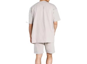 Men's Casual Oversized 100% Cotton <b>T</b>-Shirt Shorts Set High Quality Summer Sports Suit for <b>Track</b> or Fitness Includes Tee Shorts - Product Image 2