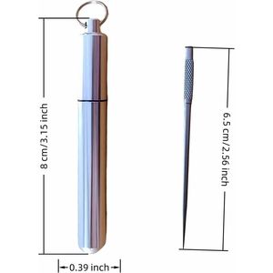 Set di 4 Stuzzicadenti Portatili in Lega di Titanio con Portastuzzicadenti in Acciaio Inossidabile, Riutilizzabili per Uso Domestico - Product Image 1