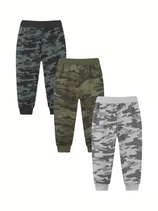 New Spring/Autumn 3pcs Solid Fleece Cargo Sweatpants for Boys 100% Cotton & Slight Stretch Fabric Outdoor Outfit made Bangladesh - Product Image 3