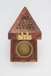 Multipurpose Natural Wood Storage Bowl Hand-Made Sandalwood Incense <b>Burner</b> With Copper Lid Aromatic Holder Chinese Style <b>Burner</b> - Product Image 3
