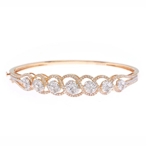 Brazalete Ovalado de Diamantes Chapado en Oro Rosa de 10K, Joyería Clásica de Boda para Mujer - Product Image 1