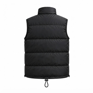 Chaqueta sin mangas negra para hombre, con cuello alto y cremallera, para invierno, ropa de calle, personalizada, con etiqueta privada, OEM - Product Image 2
