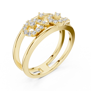 Bague en diamant Golden Butterfly Whisper, diamant naturel taille radiant, certifié IGI, plaqué rhodium, cadeau de fiançailles et de mariage - Product Image 2