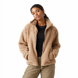 Winter Thick <b>Flannel</b> Sherpa <b>Jackets</b> Women Stand Collar Zipper Streetwear Sherpa Coat Ladies Heavyweight Sherpa Fleece <b>Jacket</b> - Product Image 4