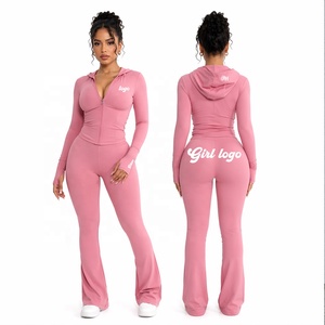 Completo <span class=keywords><strong>Sportivo</strong></span> Estivo Personalizzato da Donna, Set 2 Pezzi, Giacca Primaverile e Pantaloni <span class=keywords><strong>Yoga</strong></span>, Leggings, Set <span class=keywords><strong>Yoga</strong></span> Femminile - Product Image 1
