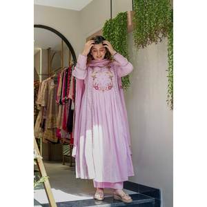 Hermoso Conjunto de Fiesta de Chifón con Top, Pantalón y Dupatta, Talla XL - Product Image 5