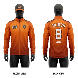 Veste d'entraînement de rugby pour hommes, 280 GSM, polaire polyester premium, design à panneaux dégradés verts, fermeture éclair quart de tour, personnalisation par sublimation et broderie - Product Image 3