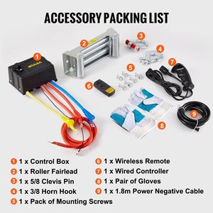 Potente verricello per camion M 12000 libbre con cavo in acciaio da 85 piedi/26 m e telecomando wireless, verricello elettrico 12V per Jeep - Product Image 6