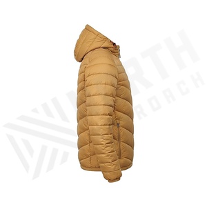 Hooded Quilted Waterproof <b>Bubble</b> Jacket Black Full Sleeve Winter Windproof Cotton Shell Knitted Fabric Polyester Filling Stand - Product Image 3