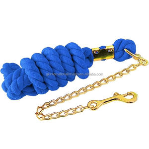 Laisse pour chien en coton robuste, faite à la main, tie-dye colorée, avec chaîne en laiton, pour chevaux et animaux de compagnie - Product Image 3