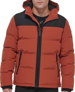Veste matelassée en toile personnalisée OEM pour hommes avec logo personnalisé, veste d'hiver décontractée, respirante, coupe-vent et à séchage rapide - Product Image 1