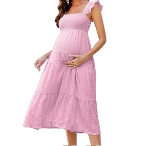 Proveedor Mayorista de Vestidos de Maternidad Elásticos para Mujer, Vestido Largo Elegante para Mujer Embarazada, Vestido de Maternidad para Lactancia - Product Image 1