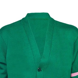 Suéteres y Cárdigans Personalizados con Logotipo y Talla, Cuello en V, Manga Larga, Color Blanco y Rojo, para Hermandades y Fraternidades Universitarias - Product Image 2